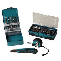 Makita 67tlg.Bit-/Bohrer-Steckschlüssel-Set+Bandmaß+Cutter (P05153)