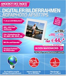 Digitaler Bilderrahmen AgfaPhoto AF5077PS